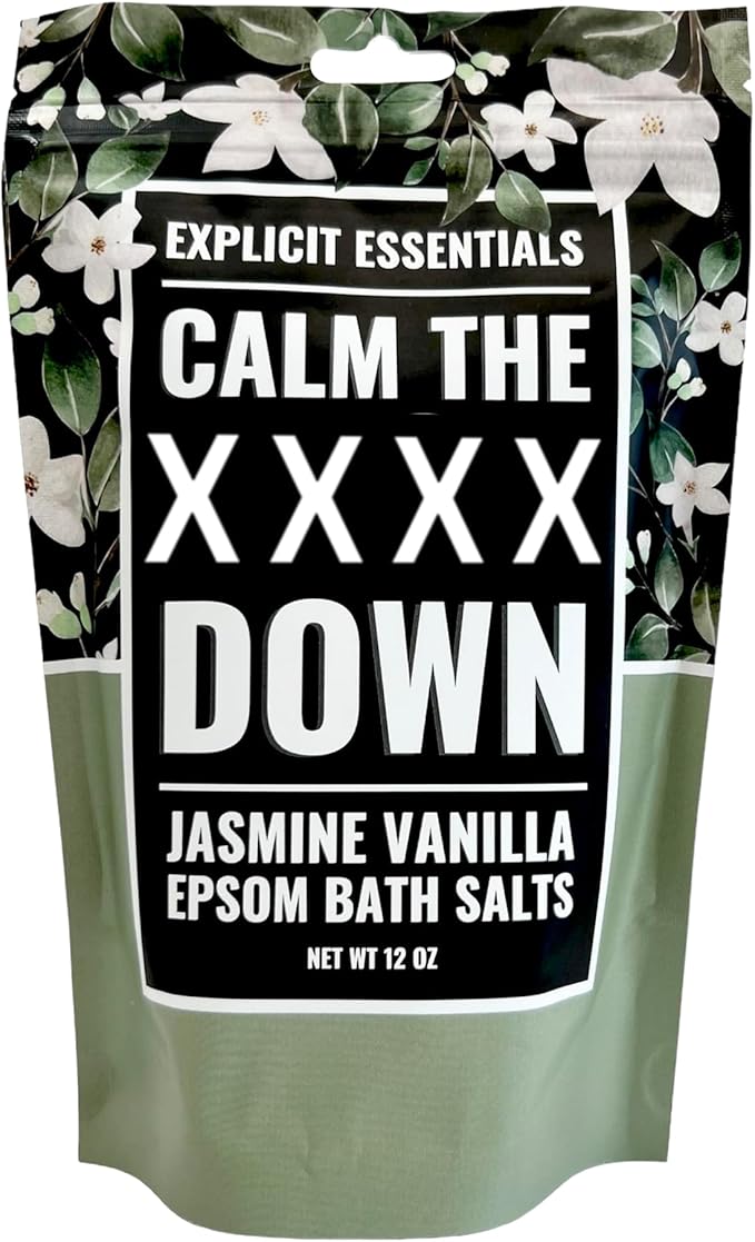 Explicit Essentials Jasmine Vanilla Epsom Bath Salts, Relaxation Blend, 12 oz