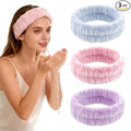 3 PCS Spa Headbands for Women - Terry Cloth Makeup Headbands, Make Up Headband Hair Headband for Face Washing, Soft Puffy Terry Cloth Head Band Wrap for Women Yoga Sports Shower Exercise