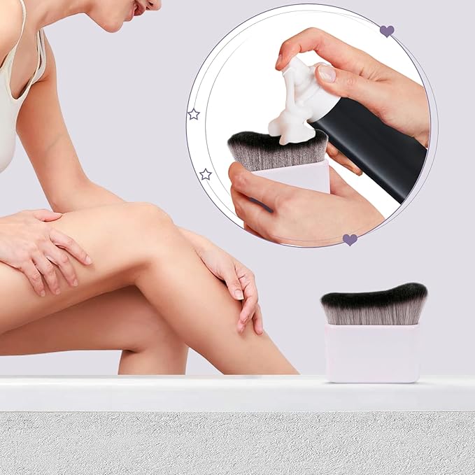 UNIMEIX Self Tanner Brush Sunscreen Body Makeup Brush Kabuki Blend Applicator Spray Tan Blending Beauty Brush for Body Coverage Perfector(Pink)
