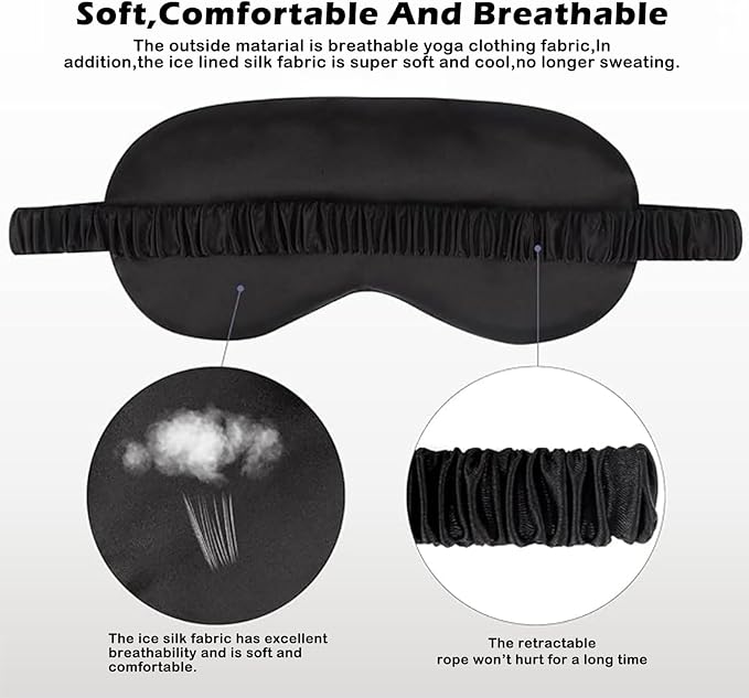 Satin Eye Mask 8Pcs Silk Sleep Masks Silky Blindfold Eyeshade Blackout Eyes Cover Scrunchies Hair Ties Travel Wedding Gifts
