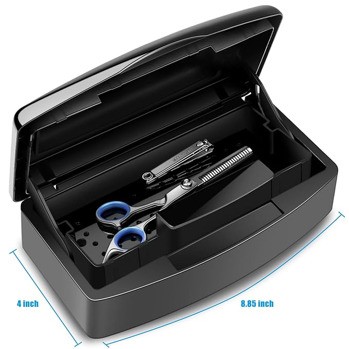 Nail Tool Sterilizer Box,Plastic Sterilizing Tray,The Disinfection Box for Nail Art Tools is Applicable to Nail Art Tools, Tweezers, Hair Salons, Spas and Manicure Equipment-Black
