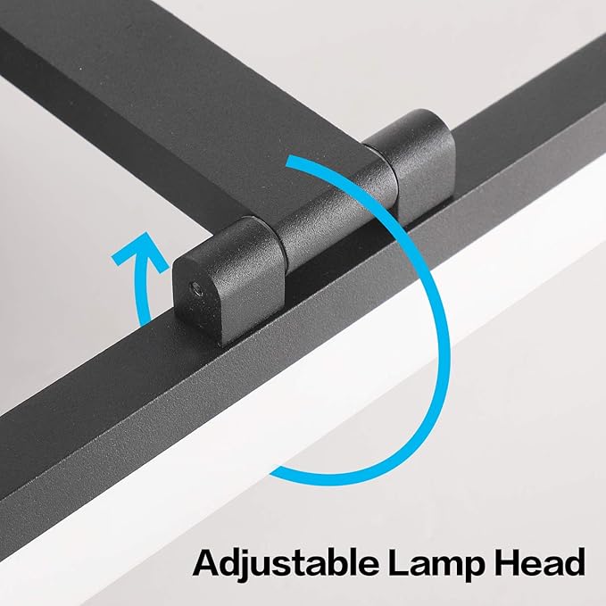 SOLFART Dimmable Black Vanity Light Bar Lighting Fixtures Modern Bathroom Light Fixtures 6000K Rotatable White Aluminum LED Light