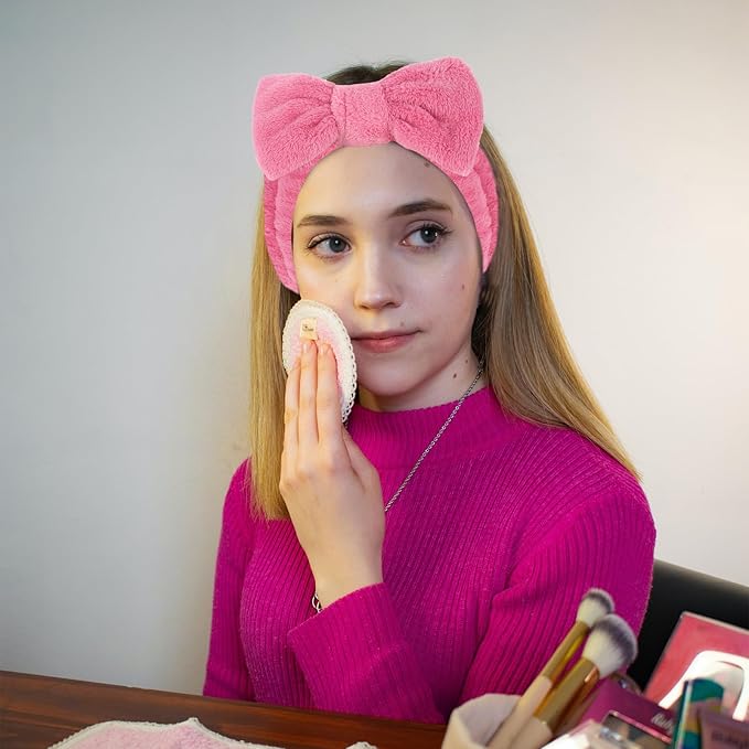 Ondder Spa Headbands Set for Women - 8 Pcs Terry Cloth Fuzzy Headbands for Skincare, Makeup Application, Face Washing and Hair Care