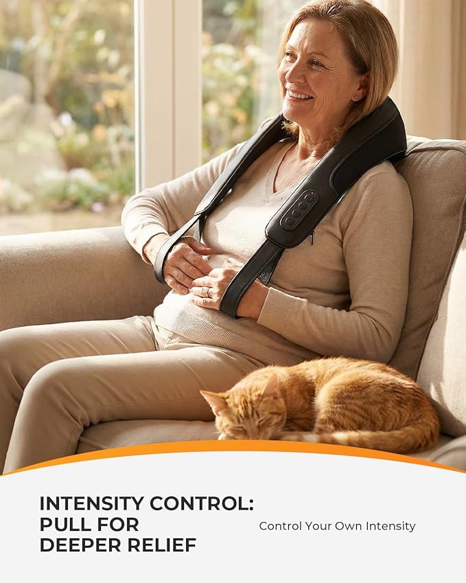 CooCoCo Cordless Neck Massager with Heat[Remote], FSA Eligible, 2026 Upgraded 6D Shiatsu Back Shoulder Massager for Pain Relief Deep Tissue, Dual Heating Area, Hands-Free, Neck Pain Relief for Mom Dad