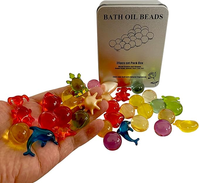 35pcs Set Bath Oil Beads Floral Fragrance Bath Pearls SPA Shower Oil Moisturizing Essential Oil for Bathing Skin in Hotel Home Travel bathtubs