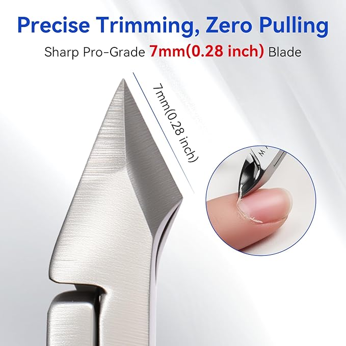 Makartt Cuticle Nipper - 7mm Full Jaw Stainless Steel Professional Cuticle Trimmer, Double Spring, Ergonomic & Portable Manicure Tool for Nail Care, Home DIY& Salon Use (Black, 2Pcs)