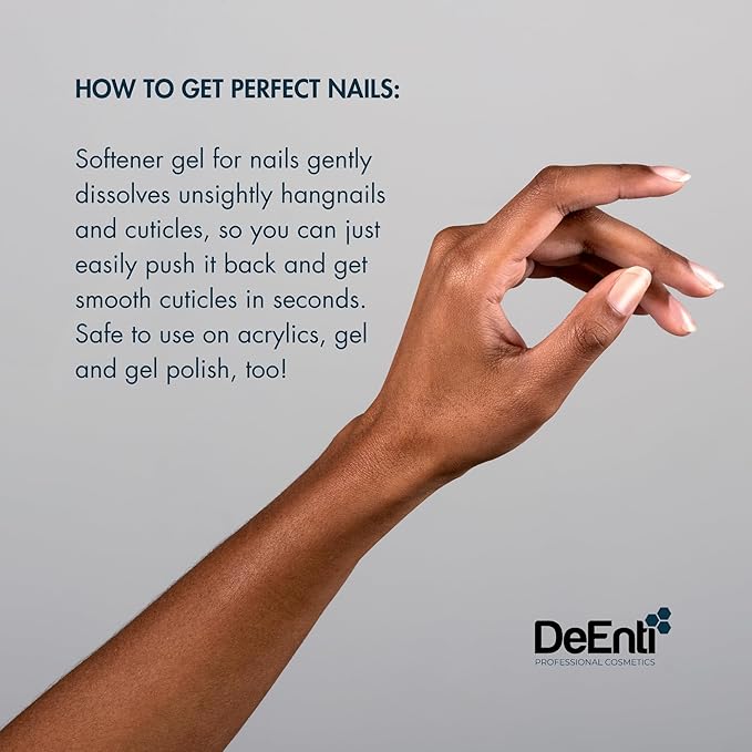 DeEnti Instant Cuticle Remover Gel, Professional Cuticle Softener with Instant 15-Second Removal, 8oz Bottle for Hand, Foot & Nail Care, Salon Quality Manicure & Pedicure Supplies