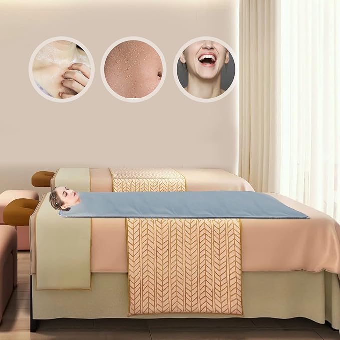 Far Infrared Sauna Blanket Sauna Bag Body Shaper Blanket, Portable Far Infrared Sauna Blanket Heater Slimming Weight Loss Detox (Sliver)