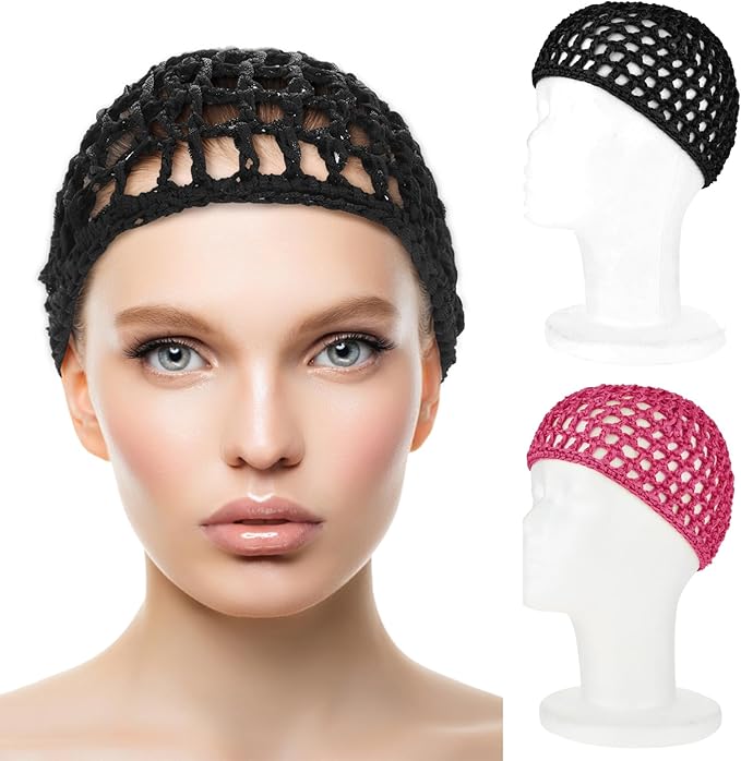 WLLHYF Wig Cap Thick Long Hair Caps Adjustable Net Mesh Braided Weaving Making Crochet Sew Weave Fishnet Grip Headband