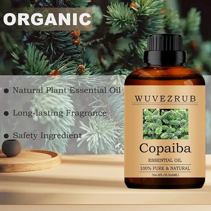 Copaiba Essential Oils, 240ML Pure and Natural Essential Oil for Aromatherapy Diffuser - Copaiba /8 Fl Oz
