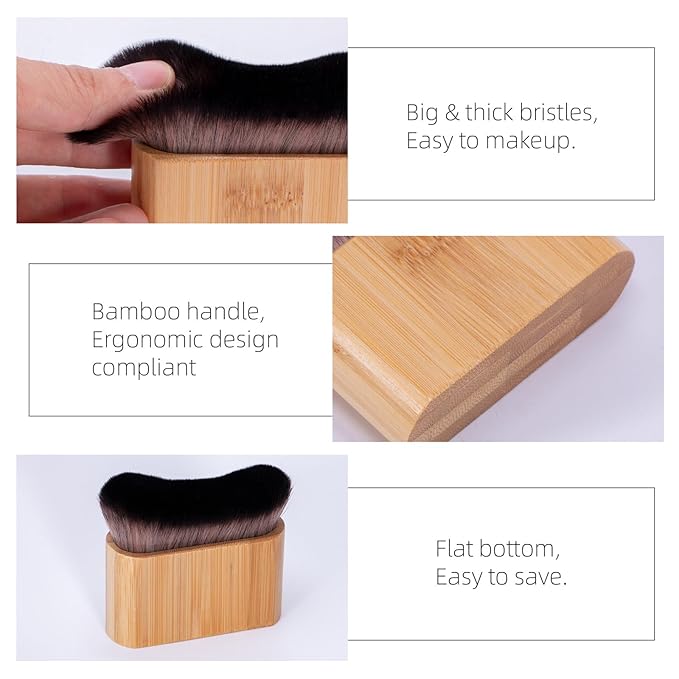 UNIMEIX Self Tanner Brush Sunscreen Body Makeup Brush Kabuki Blend Applicator Spray Tan Blending Beauty Brush for Body Coverage Perfector(Bamboo)
