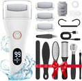 Electric Foot File - Callus Remover for Feet, Adjustable 3 Speed Foot Callus Remover with 16 in 1 Pedicure Tools Professional Foot Care, to Remove Dead Skin and Calluses Hard Skin Dry Cracks (White)
