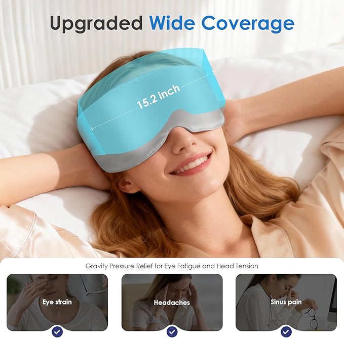 Weighted Eye Mask for Sleeping, Silk Sleep Mask for Side Sleeper with Adjustable Buckle, 100% Blockout Design, Ideal for Meditation, Relaxation and Travel, with Storage Pouch (Gray)
