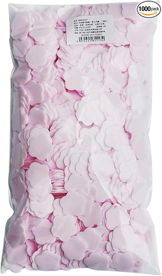 1000 Sheets Pink Portable Hand Soap Disposable Paper Soap, Travel Hiking Washing Hand Bath Toiletry, Pedicure Soap Flowers Foot Spa Tablets (Light Natural Rose Aroma)