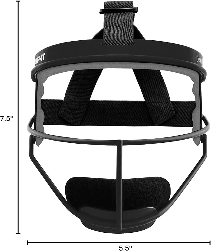 RIP-IT Original Defense Softball Face Mask, Lightweight, Protective Fielder's Softball Face Shield with Ponytail Strap & Soft Foam Padding
