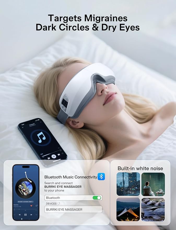 Eye Massager with Heat and Cooling, Mothers Day Gifts for Mom, Heated Eye Mask Reduces Migraines, Dry Eyes, Headache Relief Eye Care Devices, Birthday Gifts for Mom Women Men