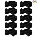 Casoty 10 Pcs Black Face Wash Headbands, Spa Gifts for Women Girls, Soft Coral Fleece Skincare Headband, Bow Hair Bands, Beauty Headbands for Face Washing Shower Skin Care Yoga