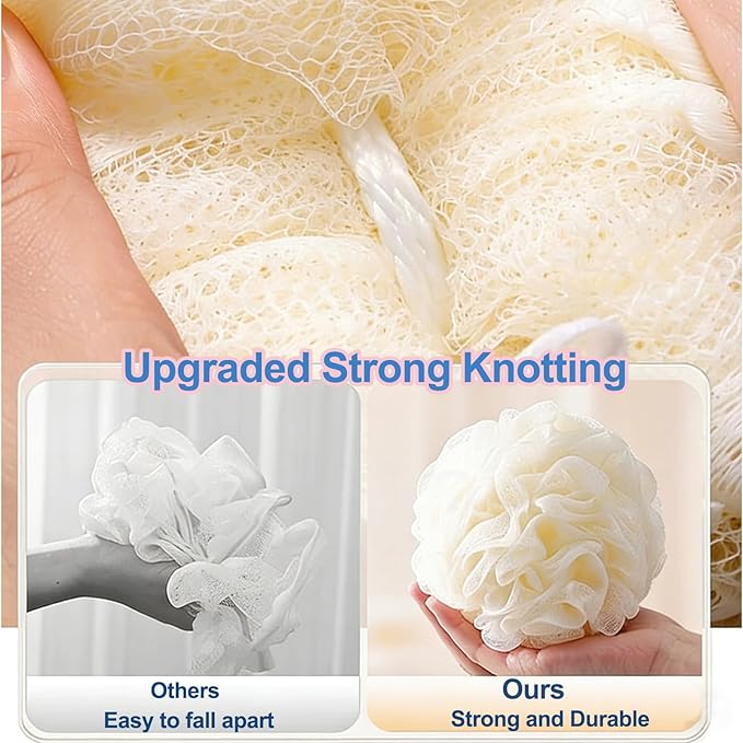 Loofah Sponge 4 Pack, 60G Soft Loofa Bath Sponges Luffa for Shower Women Kids Men