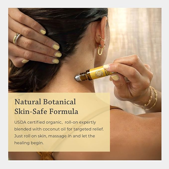 Silk Road Organic Frankincense Serrata Essential Oil Roll on for Deep Relief of Body Aches & Stiffness | USDA Certified Aromatherapy Roller (10 ml)