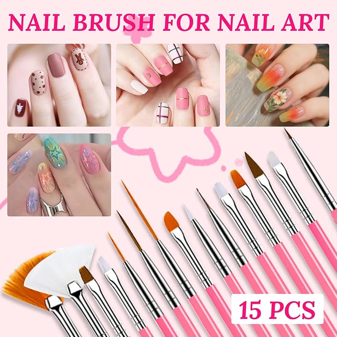 Nail Stand For Press On With Nail Art Brushes Nail Holder For Painting Practice Display Presson Nails Nail Art tools Set with Nail Dotting 3D Sculpting tools, Practice Kit Tech