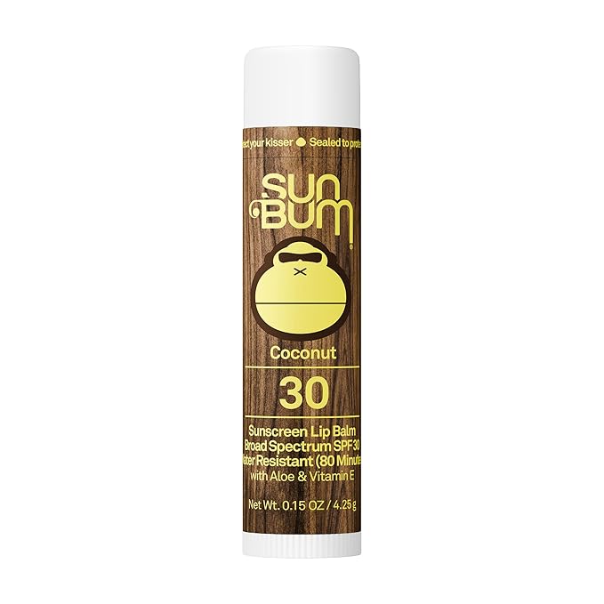 Sun Bum SPF 30 Sunscreen Coconut Lip Balm - Moisturizing Aloe Vera and Vitamin E - Vegan and Cruelty Free - Broad Spectrum UVA/UVB Lip Protection - 0.15 oz Stick