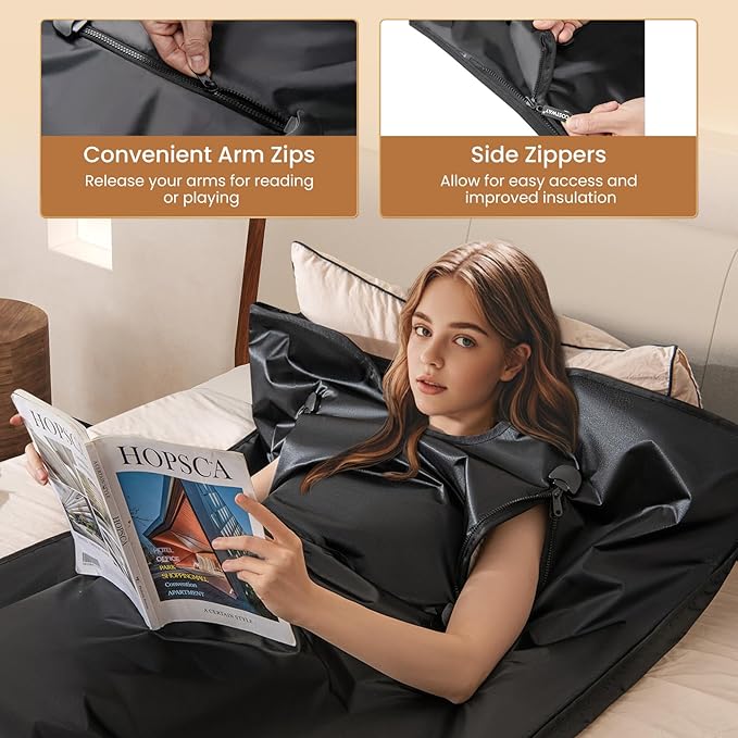 ARLIME Infrared Sauna Blanket, Portable Full-Body Home Sauna Blanket, Wraps, 90-180°F Temp Range, 30-90Min Timer, Carry Bag, 6 ft x 3 ft (Without Sleeves)