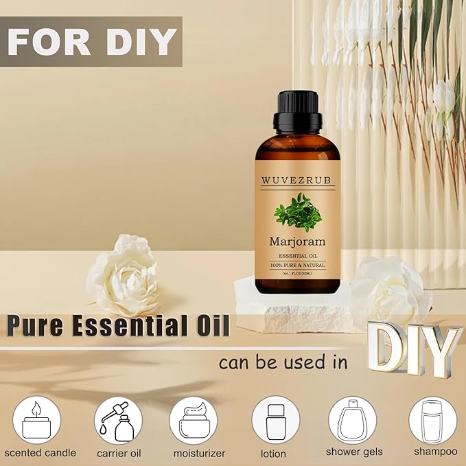 Marjoram Essential Oils, 30ML Pure and Natural Essential Oil for Aromatherapy Diffuser - Marjoram /1 Fl Oz