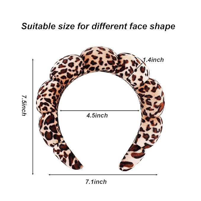 Spa Headbands for Washing Face Makeup Skin Care Women Bubble Facial Beauty Headbands Puffy Shower Towel Band Hairband