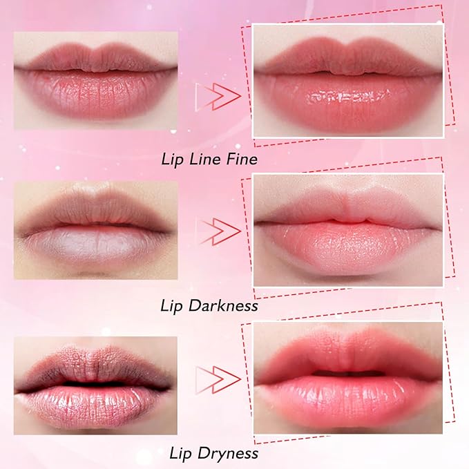Adofect 30 Pieces Peach Moisturizing Collagen Lip Masks Crystal Lip Care Gel Pads Patches, Mouth & Lips Age Defying Masques - Great for Anti-Chapped, Anti-Wrinkle, Plump Your Lips, Rose Red