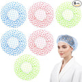 6PCS Shower Caps, Waterproof Reusable Plastic Shower Caps Elastic Band Flower Printed Hair Cap Bath Hair Hat for Women Ladies Spa Salon (Red+Green+Blue)
