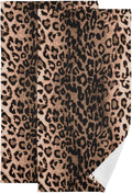 Brown Black Leopard Print Hand Towels for Bathroom Set of 2,Western Wild Animal Cheetah Skin Decorative Bathroom Towels for Bath,Face,Hair,Soft Absorbent Dish Towels for Kitchen Decor 28"x14"