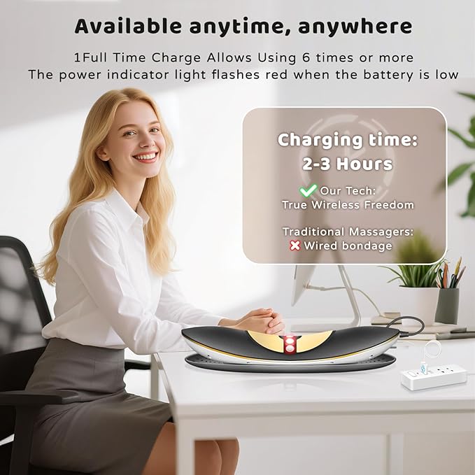 Cordless Electric Lumbar Traction Device, 4-in-1 Multifunctional Back Massager for Low Back Pain Relief with Controller, Dynamic Traction, Microcurrent Therapy, Hyperthermia and Vibration (Black)