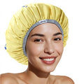 Years Calm Waterproof Shower Cap for Women - Double Sided Design for Long Thick Hair, Secure Fit & Flexible Elastic Band, Reusable Bath Cap for Shower, Spa, Travel (Mood Switch 3)