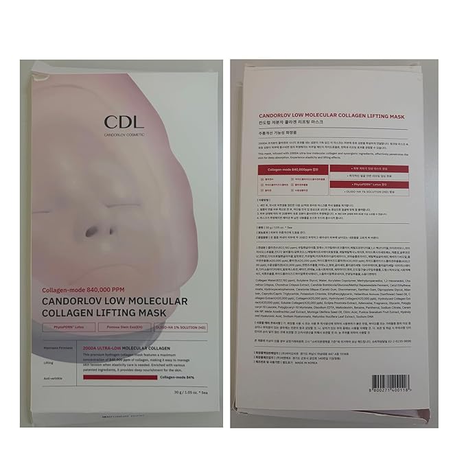 CANDORLOV CDL Collagen Duo: Collagen Lifting Mask (10 Sheets) plus Collagen Boosting Cream - Korean Glass Skin Glow Set, Anti-Aging, Firming & Deep Hydrating with CollagenMode Phyto PDRN