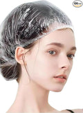 100 PCS Disposable Shower Caps Plastic Clear Hair Cap Elastic Waterproof Hair Bath Caps Thick Shower Cap for Women Hotel Hair Salon Travel Spa Home Use Beauty Salon Accessories Cleaning Supplies 20.5"