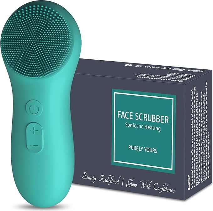 LZP Face Scrubber Facial Cleansing Brush Silicone Face Scrubber Exfoliator for Men & Women, Rechargeable Electric Facial Brushes for Cleaning and Exfoliating, Waterproof Face Scrub Brush