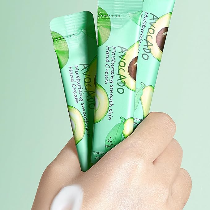 Disposable Avocado Hand Cream for Dry Cracked Hands,Travel Size Mini Hand Lotion - Easy to Carry Moisturizing Mini Hand Cream with Natural Avocado Fragrance, Christmas Gifts for Women (20 Packs,4ml)