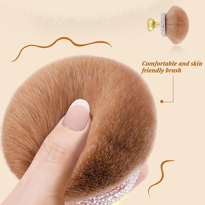 UNIMEIX Extra Large Body Makup Brush for Self Tanner Blend and Blur Body Brush, 3.2 Inch Wide-headed Sunscreen Applicator for Face, Legs, Body, Powder, Cream and Foundation (Gold)