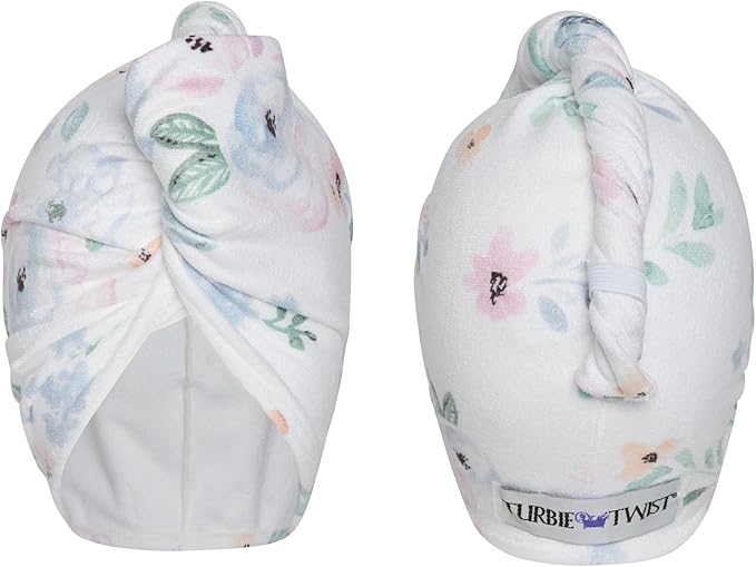Turbie Twist Microfiber Super Absorbent Hair Towel (2 Pack) | Watercolor Floral (Watercolor)