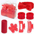 16 Pcs Skincare Headband Set, Face Washing Headband with Wristbands, Hair Claw Clips & Hair Ties, Spa Headbands for Women Girls, Perfect for Facial, Makeup, Shower, Gift Ready Box
