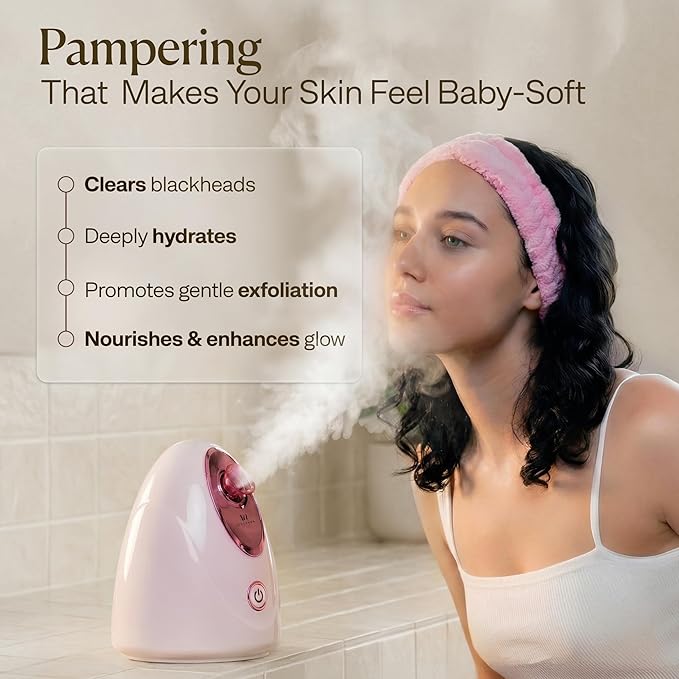 VogueNow Facial Steamer Spa Kit with Complimentary 15 Skin Care Tools | Face Steamer for Facial Deep Cleaning with Humidifier Mode | Self Care Gifts for Women, Spa Gifts, Mothers Day Gifts for Mom