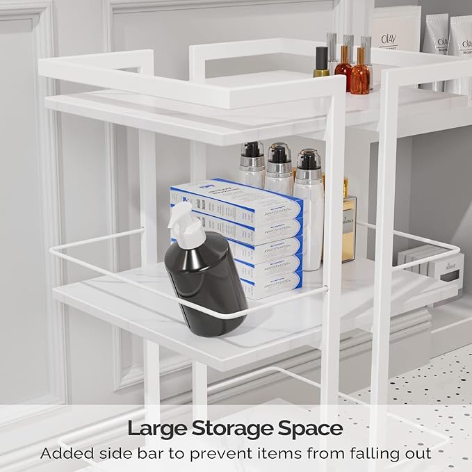 Esthetician Cart with Wheels Utility Salon Rolling Trolley, White Mobile Storage Organizer for Beauty Spa Cosmetology Massage, Tattoo Manicure Facial Tool Holder Station
