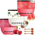 3 PCS Bee Lip Balm Lip Mask Honey Pot, Watermelon & Cherry & Coconut Lip Mask Propolis Moisturizing Lip, Hydrating Prevention Dry and Cracked Lip Scrubs Exfoliator (Watermelon & Cherry & Coconut)