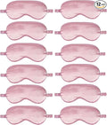 12PACK Silky Sleep Masks Satin Eye Mask Silk Eyes Cover for Sleeping Blackout Eyeshades Soft Blindfold Travel Nap Gifts