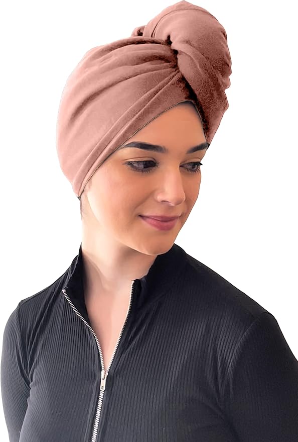 Elizabeth Roberts 100% Cotton T Shirt Hair Towel Wrap Plopping Essential Turban Style Hair Drying Towel for Women and Men All Hair Types and Styles, Blush