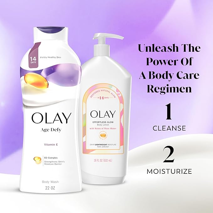 Olay Body Wash for Women,Age Defying with Vitamin E,24hr Moisturizing,Hydrating & Refreshing,B3 Vitamin Complex,Free of Parabens & Phthalates,for All Skin Types,Scented,22 fl oz,(Pack of 8)