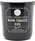 DW Home Warm Tobacco Pipe Scented Candles, 9 oz Single Wick Medium Jar, Up to 33 Hour Burn Time, Hand-Poured, Strong Long Lasting Woodsy Fragrance, Gifts for Men & Women