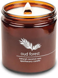 Hemlock Park Oud Forest Apothecary Hand-Poured Scented Candle | Crackling Wood Wick, Botanical Fragrance & Coconut Wax | Up to 90 Hour Burn Time | 16 oz