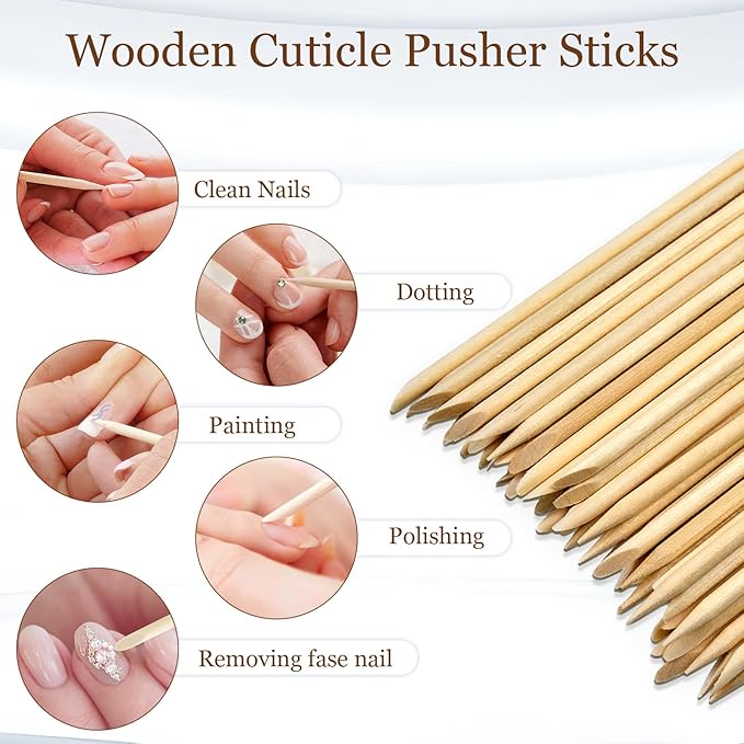 GOLD HONEY 180PCS Orange Sticks for Nails in Boxed - 4.5 Inch Double Sided Orange Wood Sticks for Nails Used - Professional Manicure & Cuticle Remover - Manicure Pedicure Tool