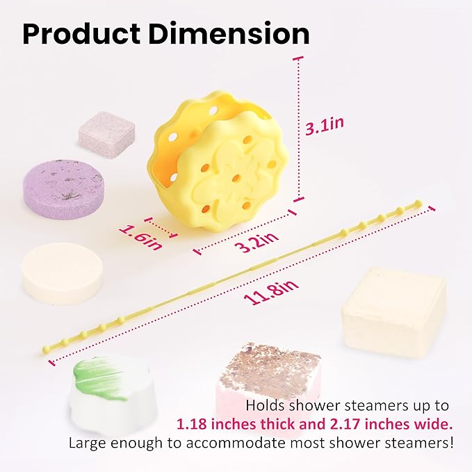 Silicone Shower Steamer Holder/Tray, Hangable&Durable Shower Steamer Hanger, Long Lasting Bath Bombs Holder, Aromatherapy Diffuser Containers, Bathroom Accessory for Decor, Blue